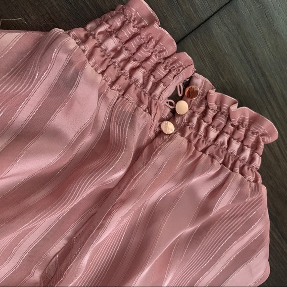 Blush Pink Cold Shoulder Blouse - Picture 5 of 6